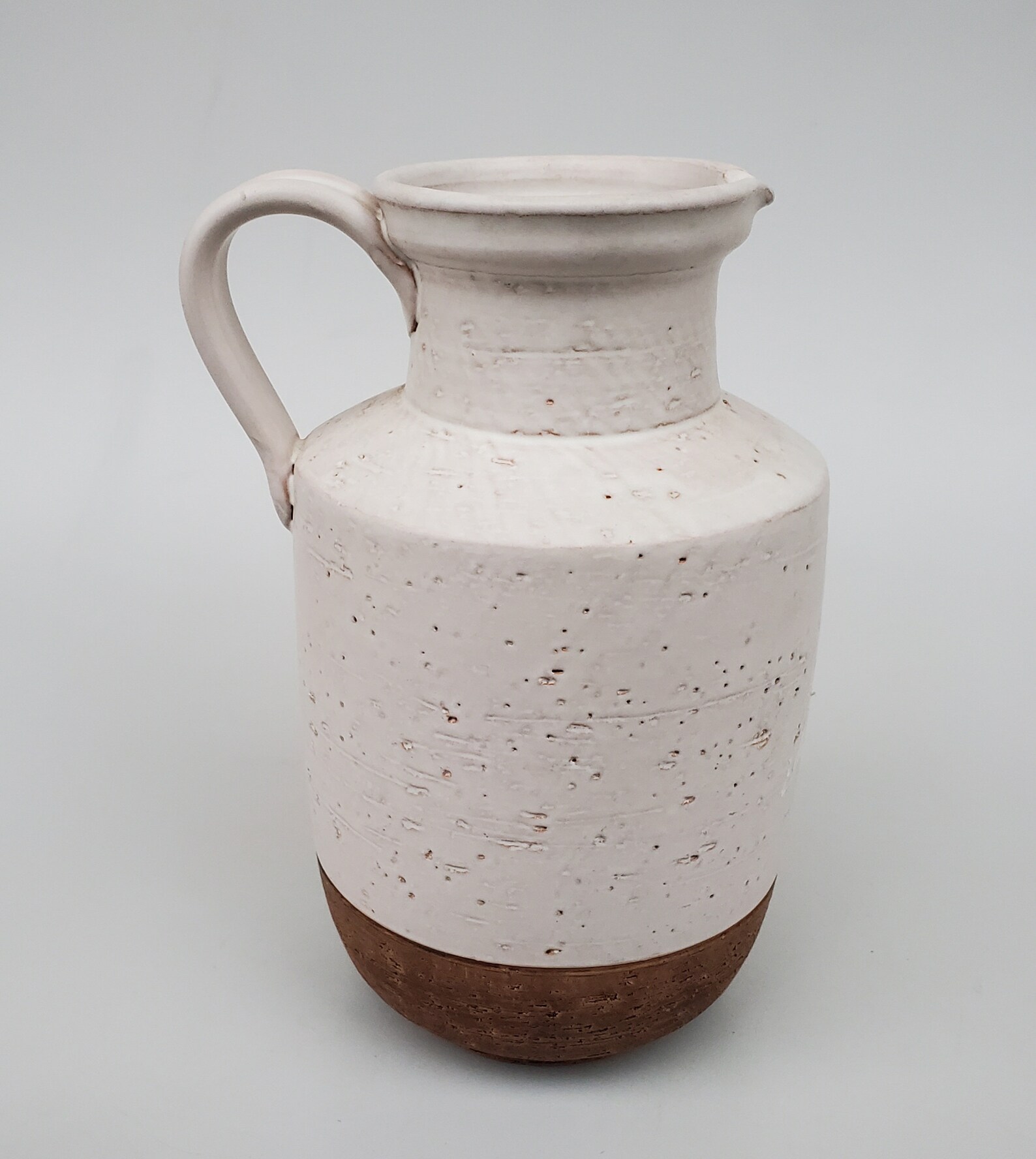 Vintage Italian Art Pottery Pitcher - Carved Mid Century Style Carved ...