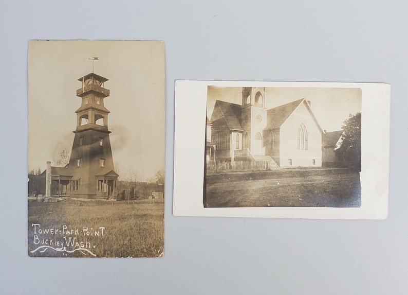 Early Buckley Washington Real Photo Postcards Tower Point Park Etsy