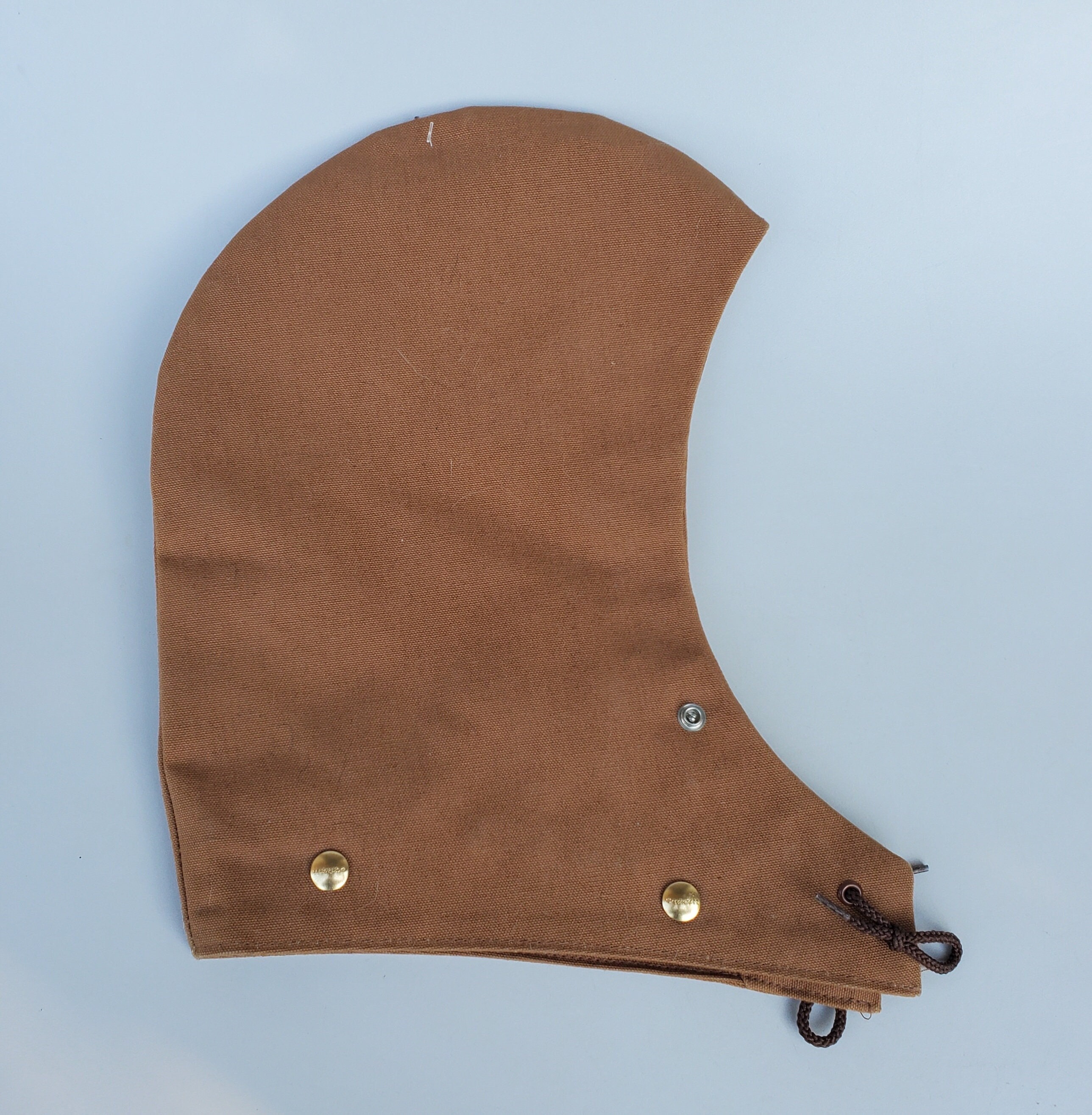 Carhartt Men s Jacket Snap On Brown Hood with Red Quilted Lining New with Tags Four Snaps and Draw String Cold Weather Face Head Cover