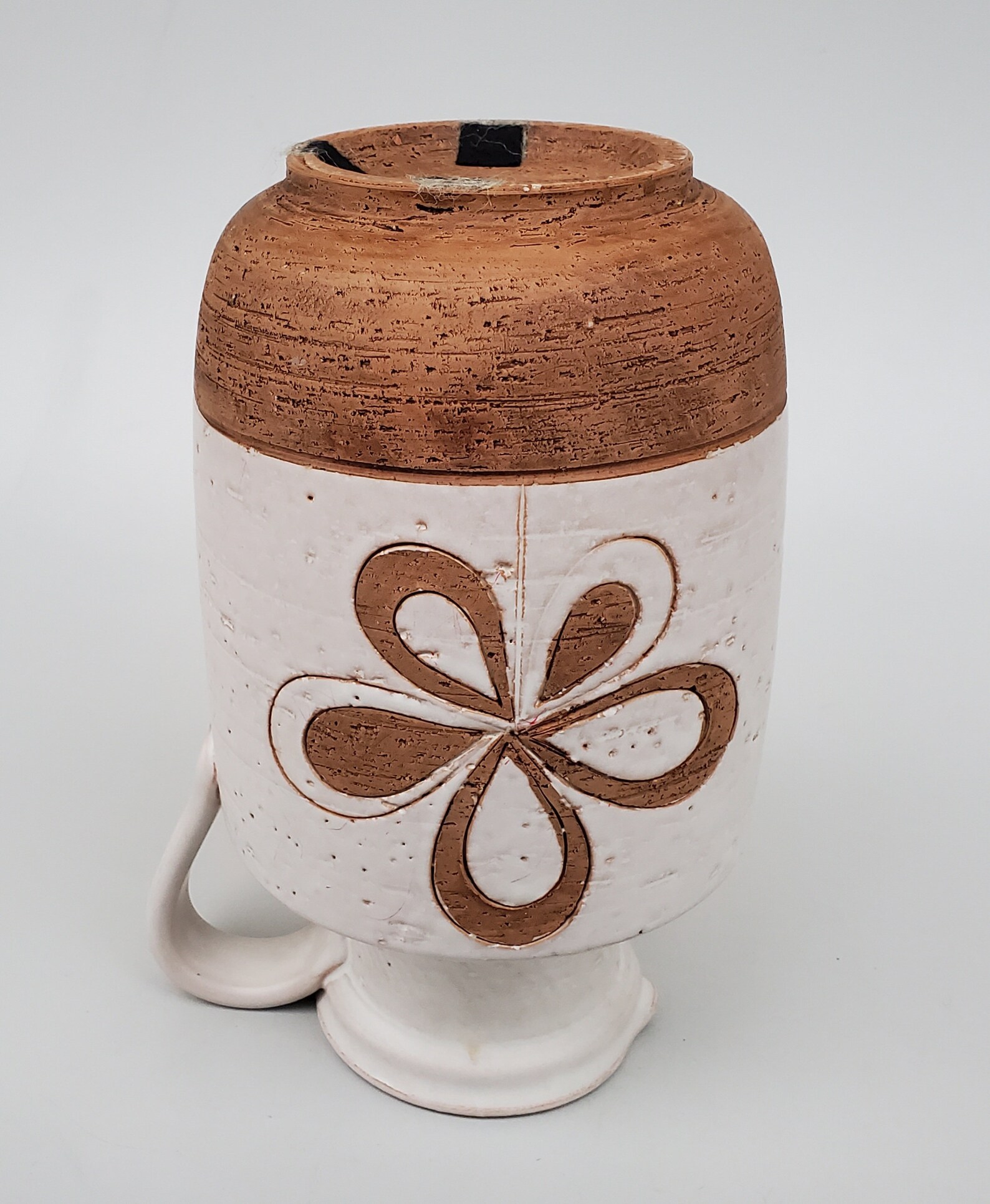 Vintage Italian Art Pottery Pitcher - Carved Mid Century Style Carved ...