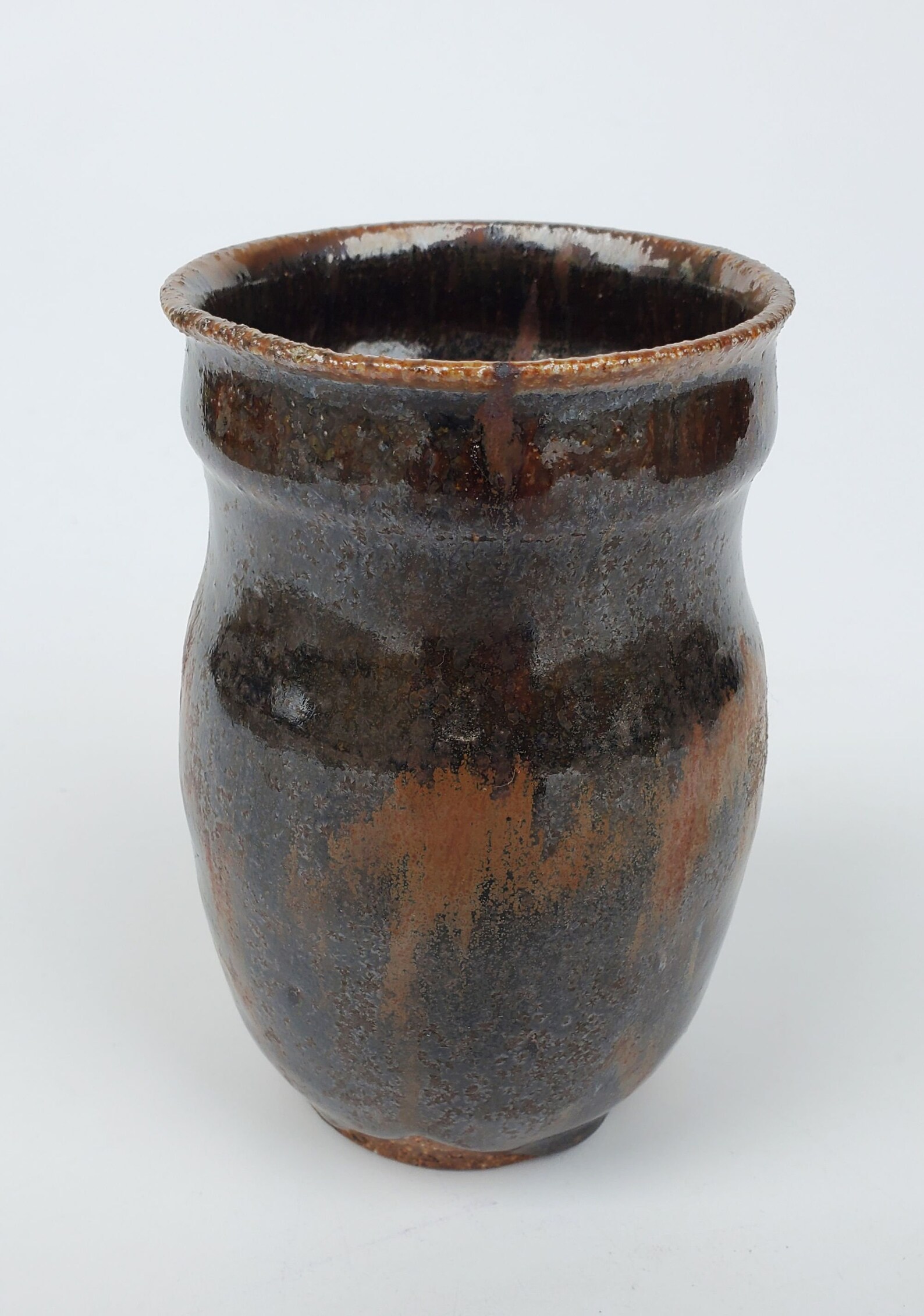 Betty and Nelson Mears Tenmoku Brown Drip Glaze Studio Pottery Vase ...