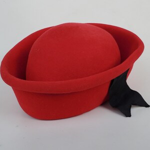 Vintage Mr. John Classic Elegant Ladies Red Designer Hat 