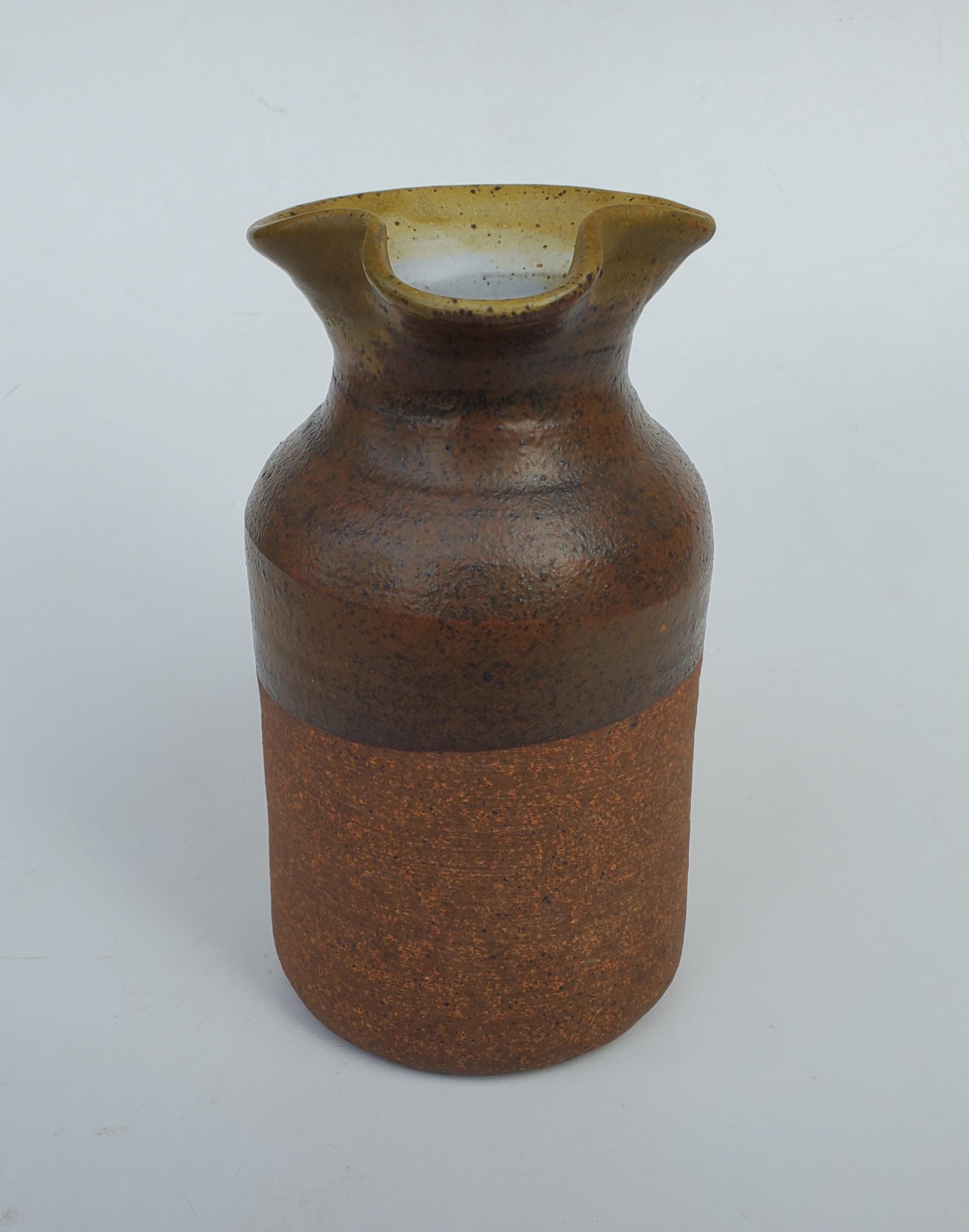 Byron Temple Large Studio Pottery Pitcher - Hand Thrown Stoneware