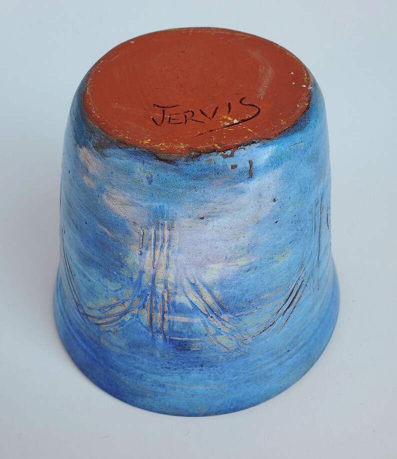 Dorothy Jervis Blue Studio Pottery Vase Flared Vase Form Etsy