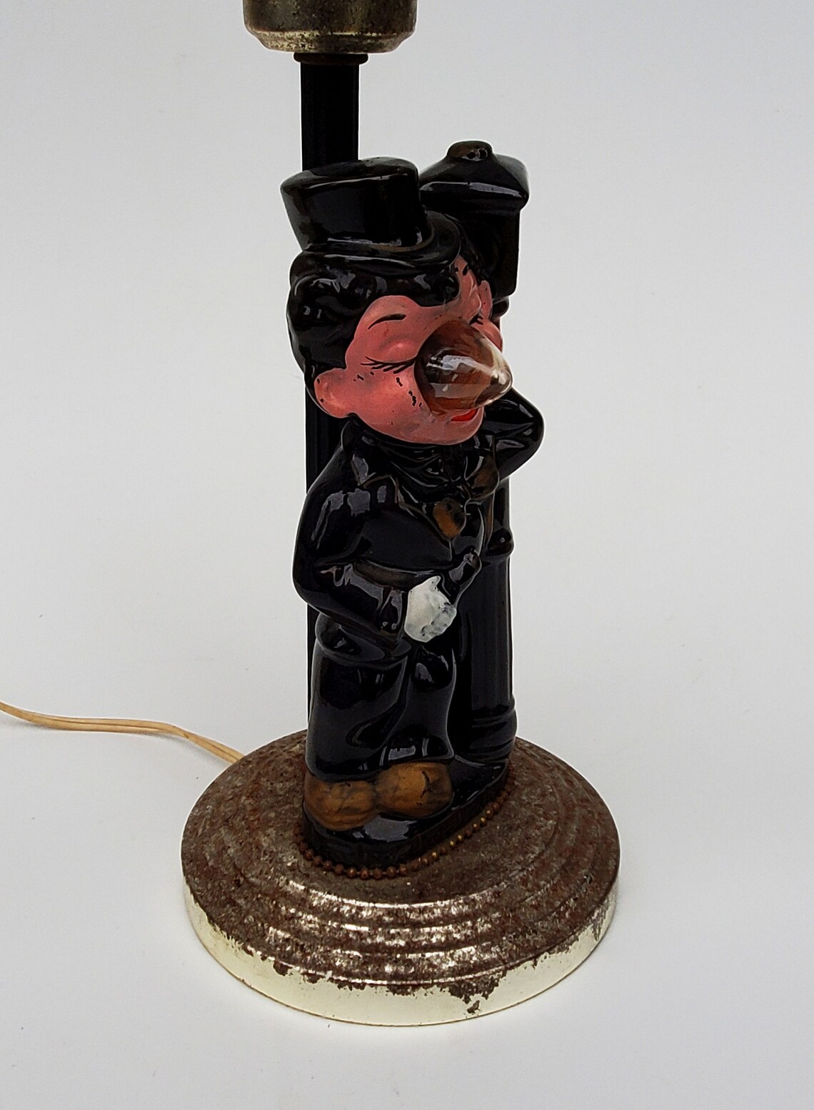 Vintage Bar is Open Table Lamp Man in Top Hat on Lamp Post Etsy