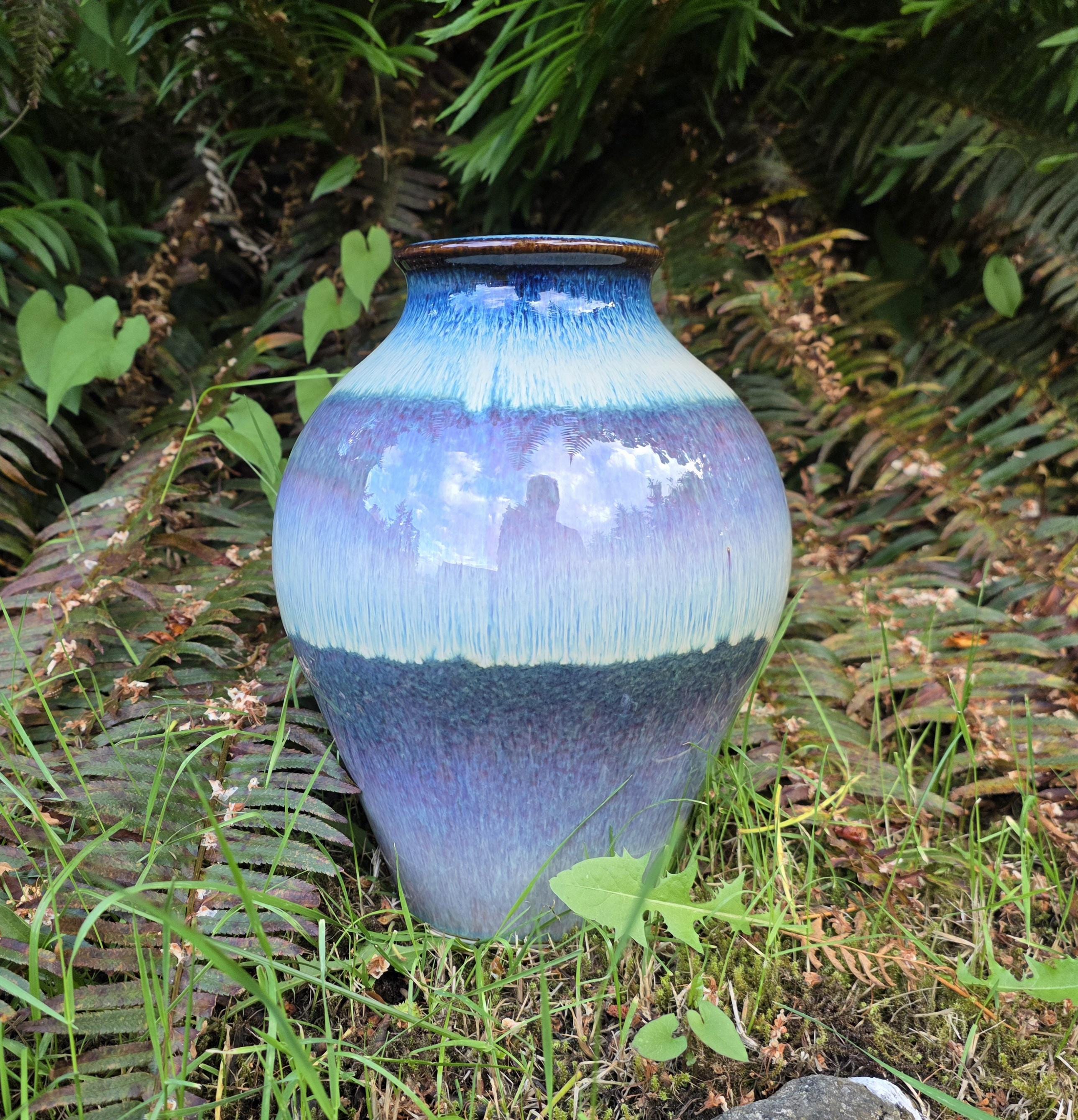 Bill Campbell Large Drip Glaze Pottery Porcelain Vase - Cambridge