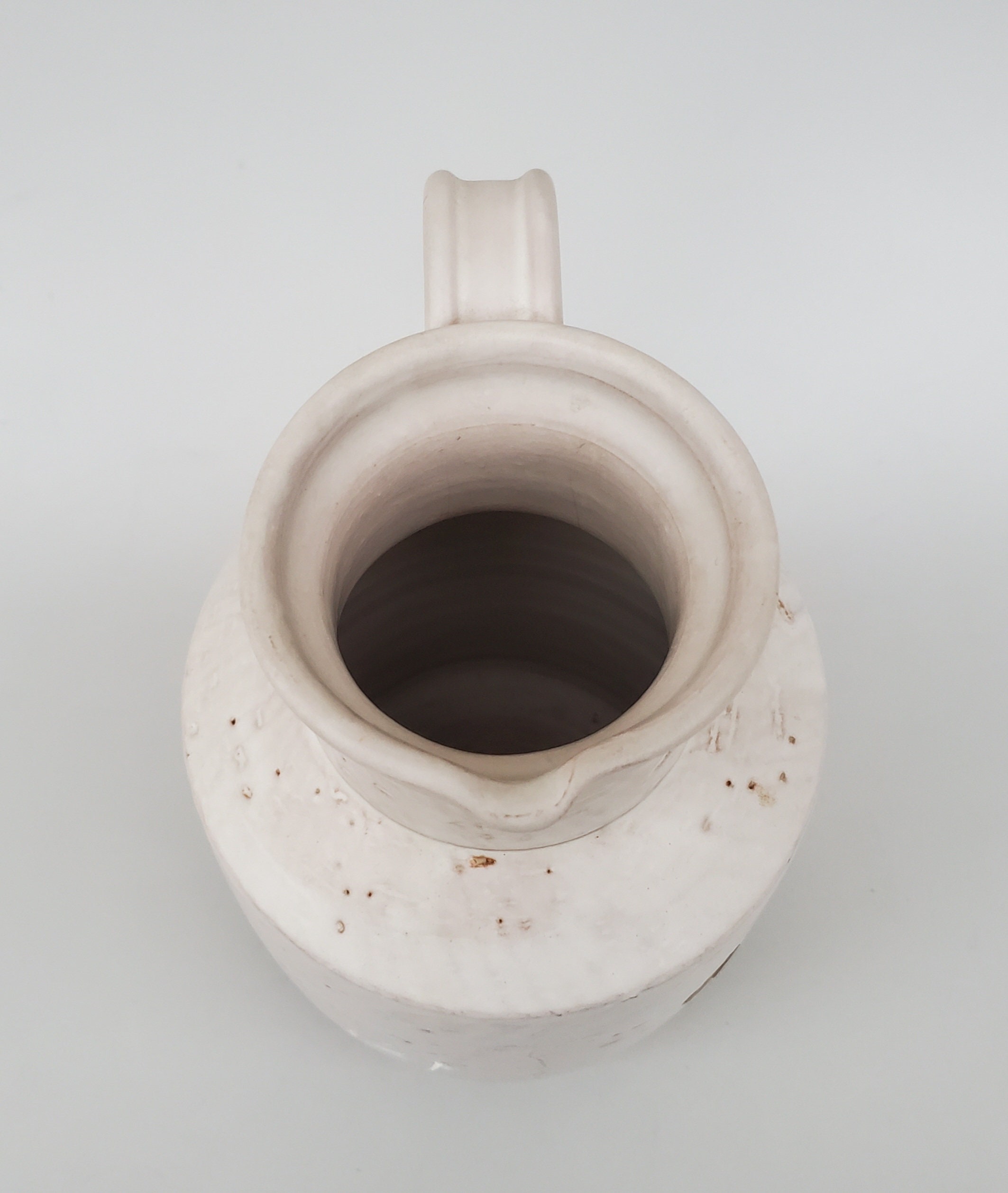 Vintage Italian Art Pottery Pitcher - Carved Mid Century Style Carved ...