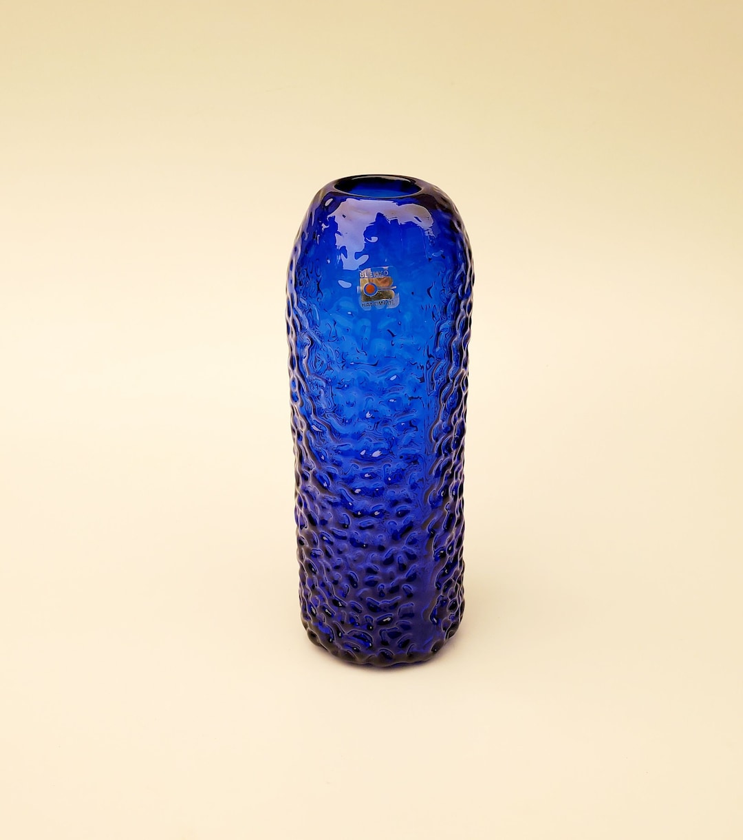 Blenko Art Glass Cobalt Blue Textured Vase Shape 9820 Etsy