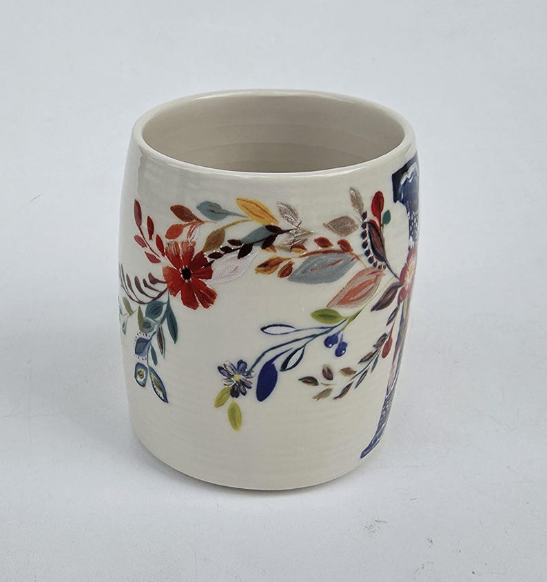 Anthropologie Starla Halfmann Petal Palette - Fancy Colorful Flowers And Leaves Design - Big Letter L Monogram - 4" image 2