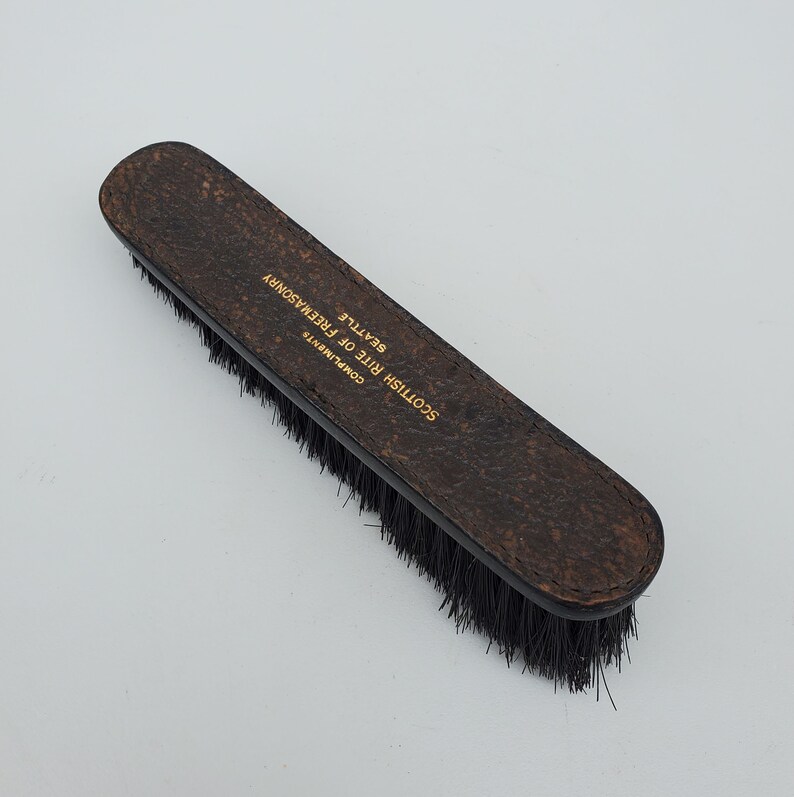 Seattle Scottish Rite Antique Seattle Rite of Freemasonry Shoe Brush - Leather Top - Gold ...