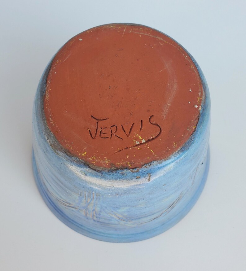 Dorothy Jervis Blue Studio Pottery Vase Flared Vase Form Etsy