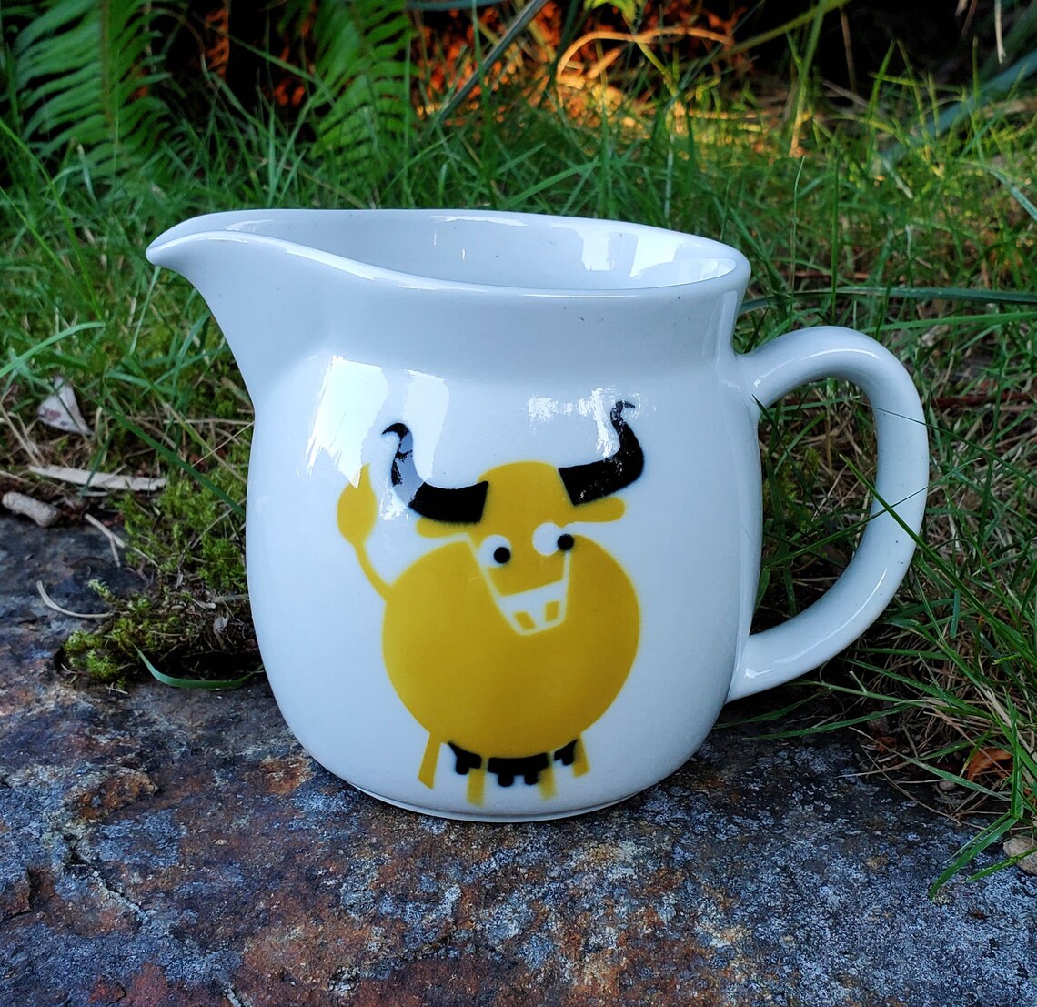 Arabia Finland Yellow Heluna Cow Pitcher Kaj Franck Designer Etsy