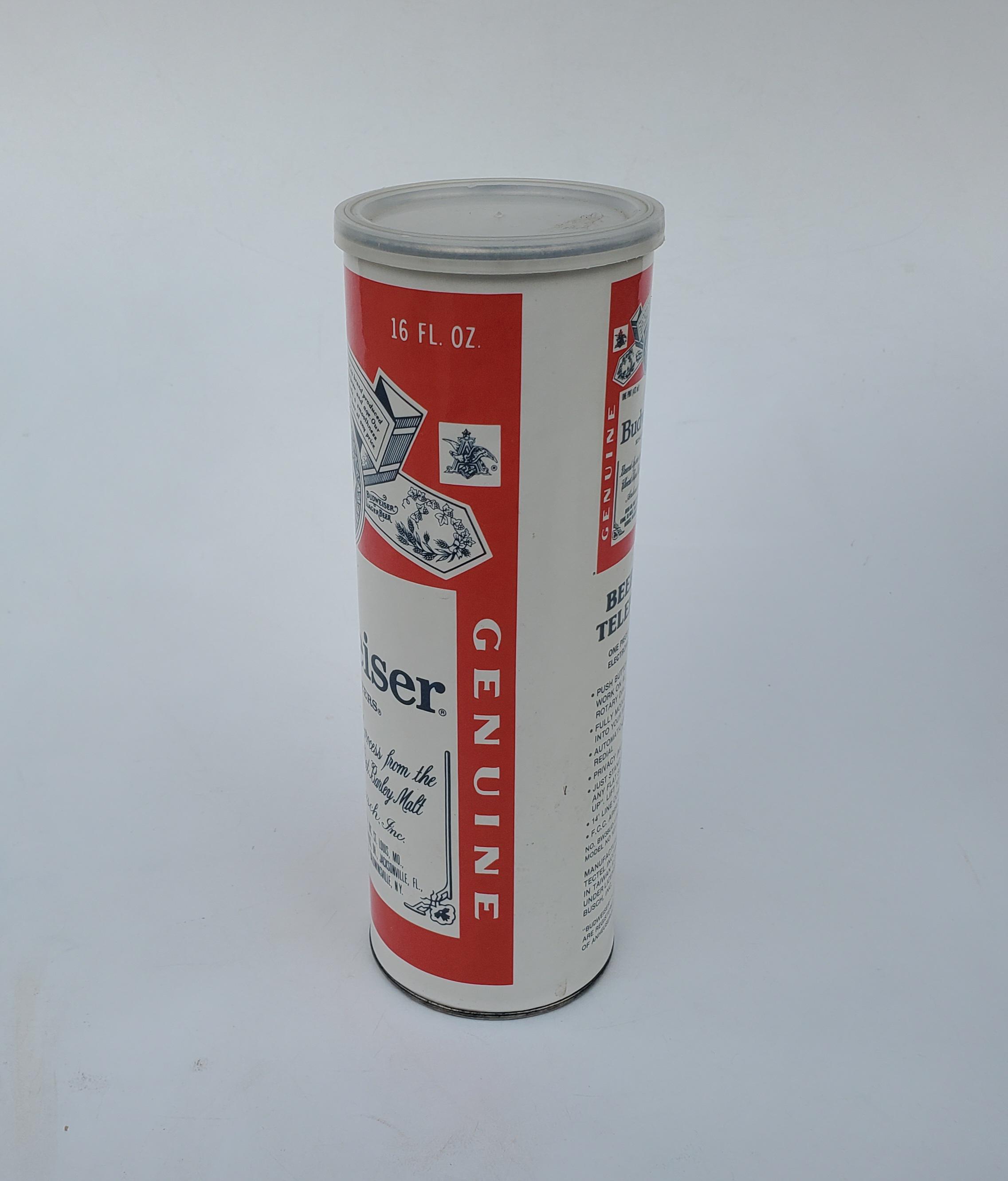 Vintage Budweiser Beer Can Telephone Canister With Instruction 