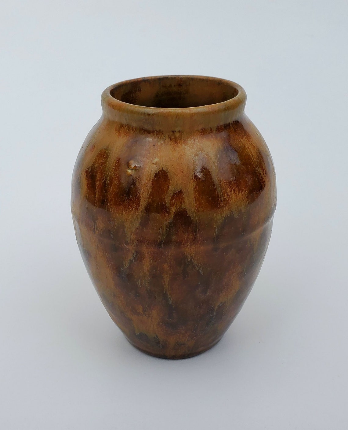 Early Mccoy Art Pottery Mini Oil Jar Drip Glaze Vase Unique Etsy Canada
