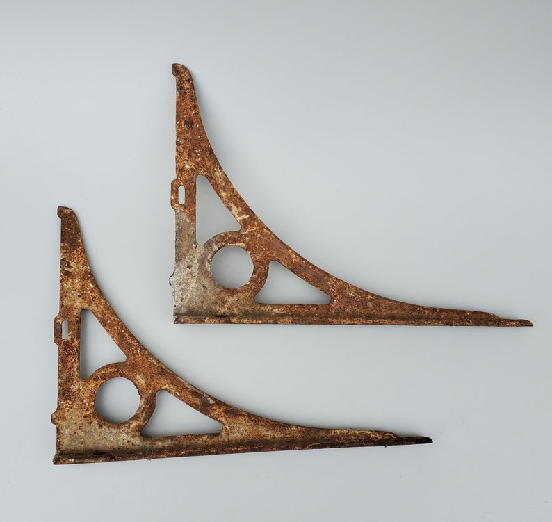 Antique Cast Iron Decorative Wall Shelf Brackets Old Etsy