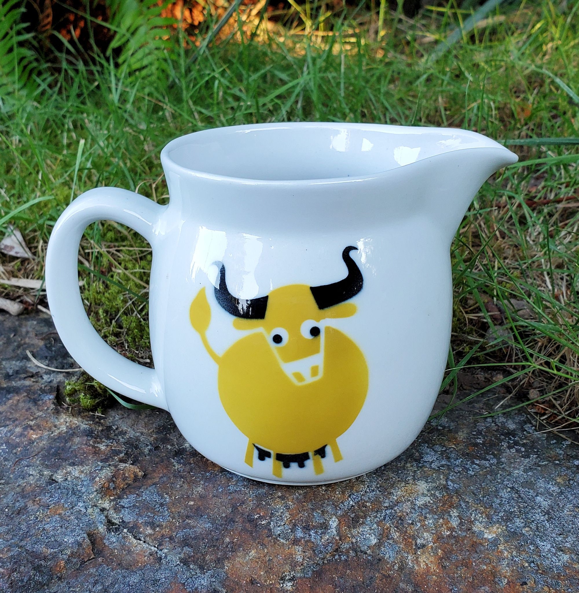 Arabia Finland Yellow Heluna Cow Pitcher Kaj Franck Designer Etsy