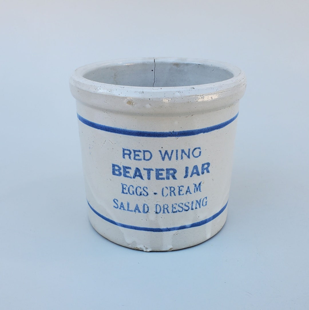 Vintage Red Wing Beater Jar Eggs Cream Salad Dressing Mini Etsy