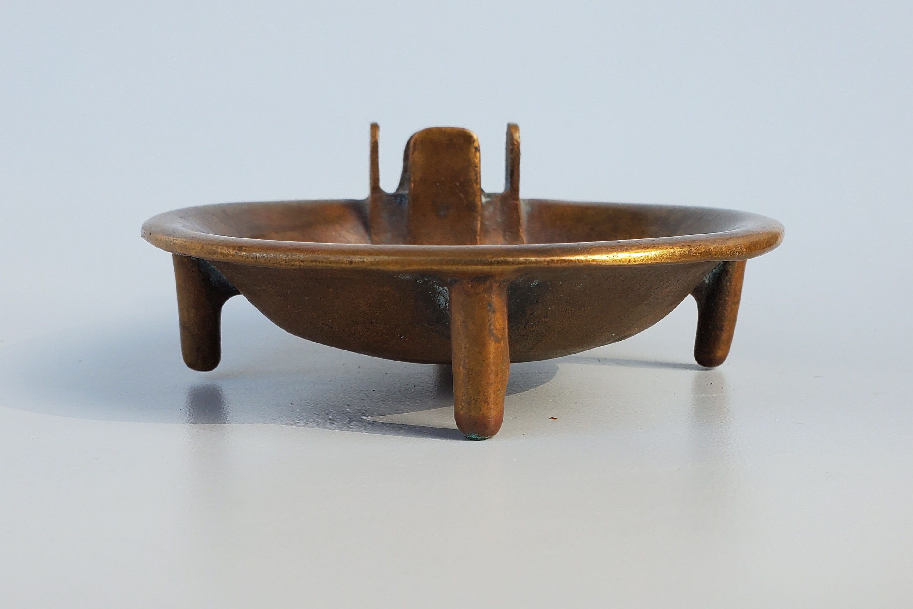 Norman D. Bishop Solid Cast Bronze Ashtray and Matchholder- Los