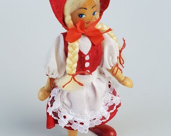 買い保障できる Poland in Made Vintage Wooden Blonde Long - Doll Jointed アンティーク雑貨
