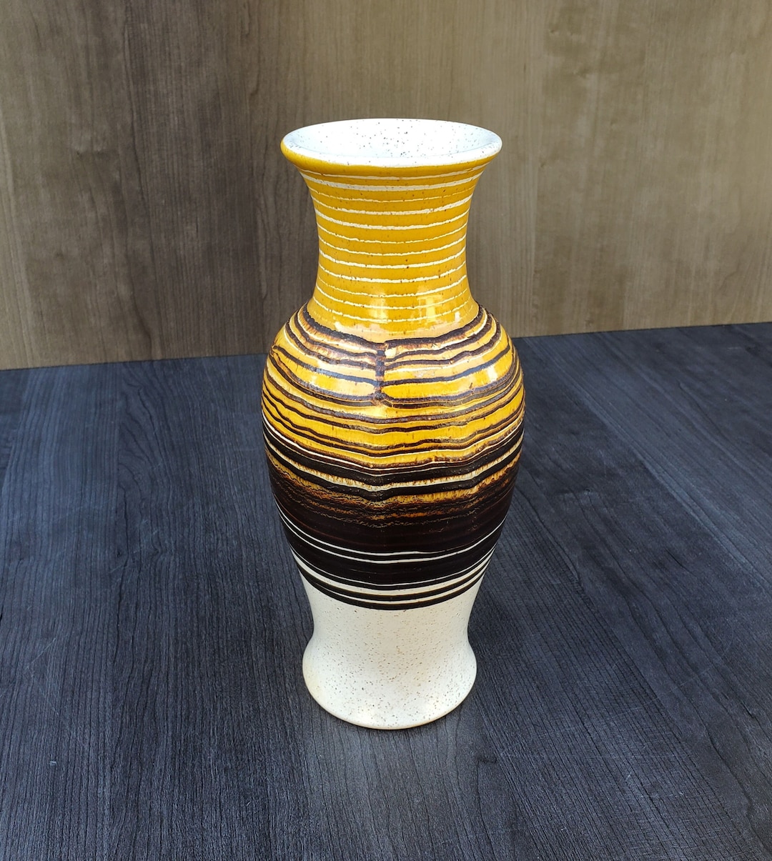 Royal Haeger Gold Lava Mid Century Style Pottery Vase Gold and Brown