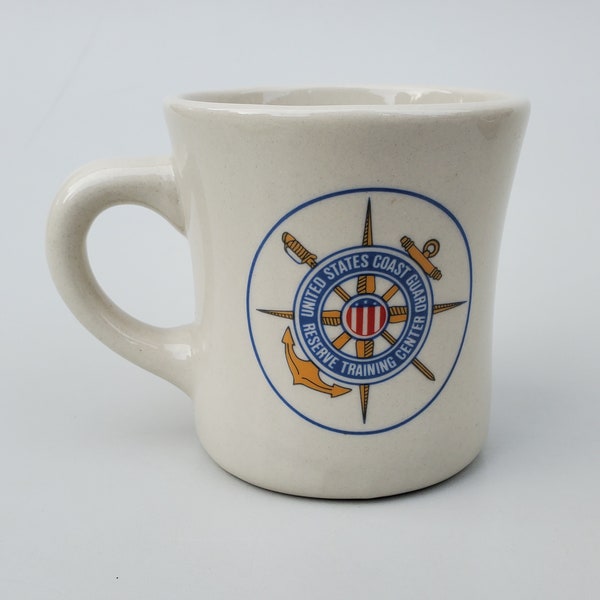 United States Coast Guard Reserve Training Center Coffee Mug - Coast Guard Logo Design - Restaurant Ware Style Coffee Cup - 3.5"