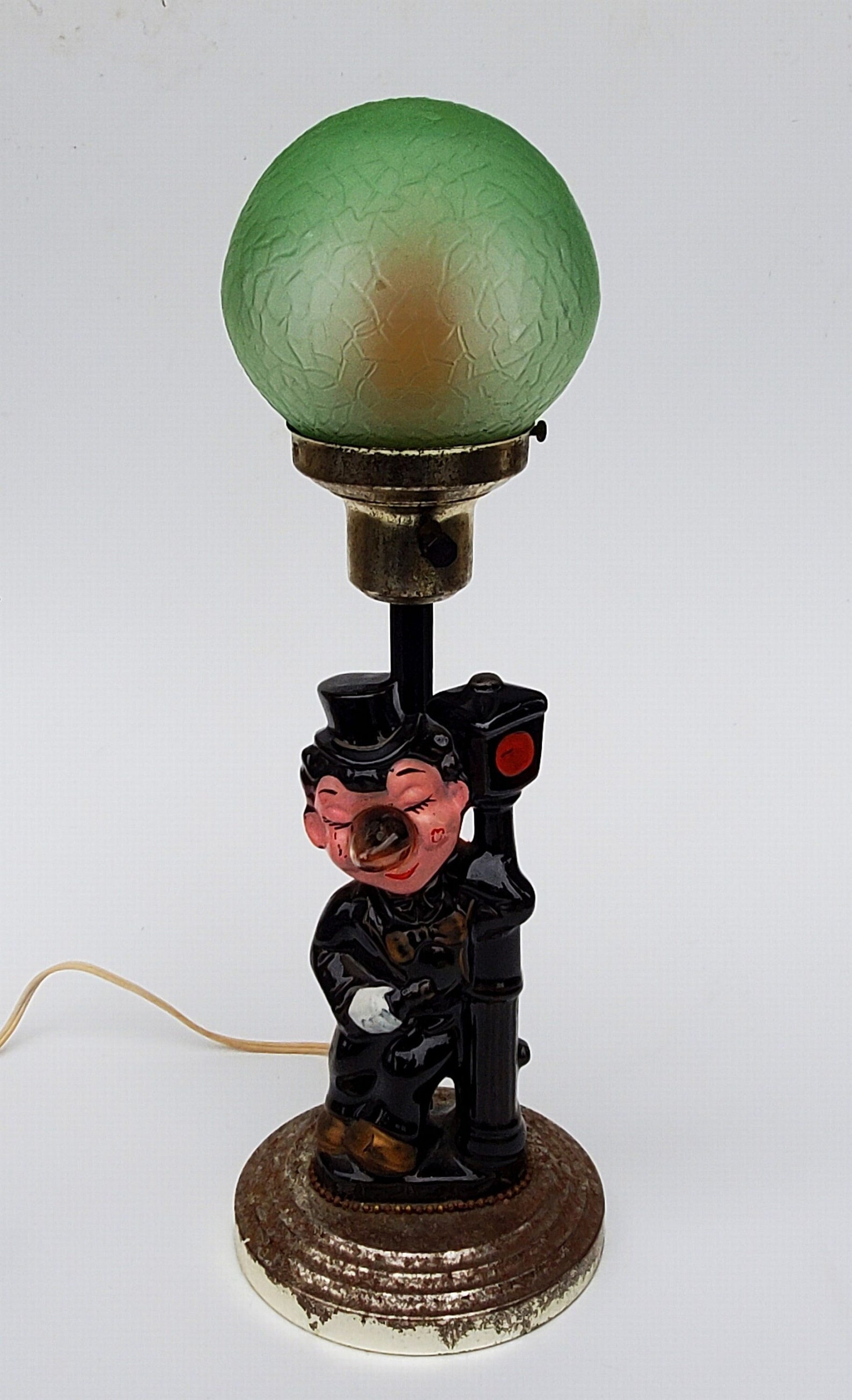 Vintage Bar is Open Table Lamp Man in Top Hat on Lamp Post Etsy