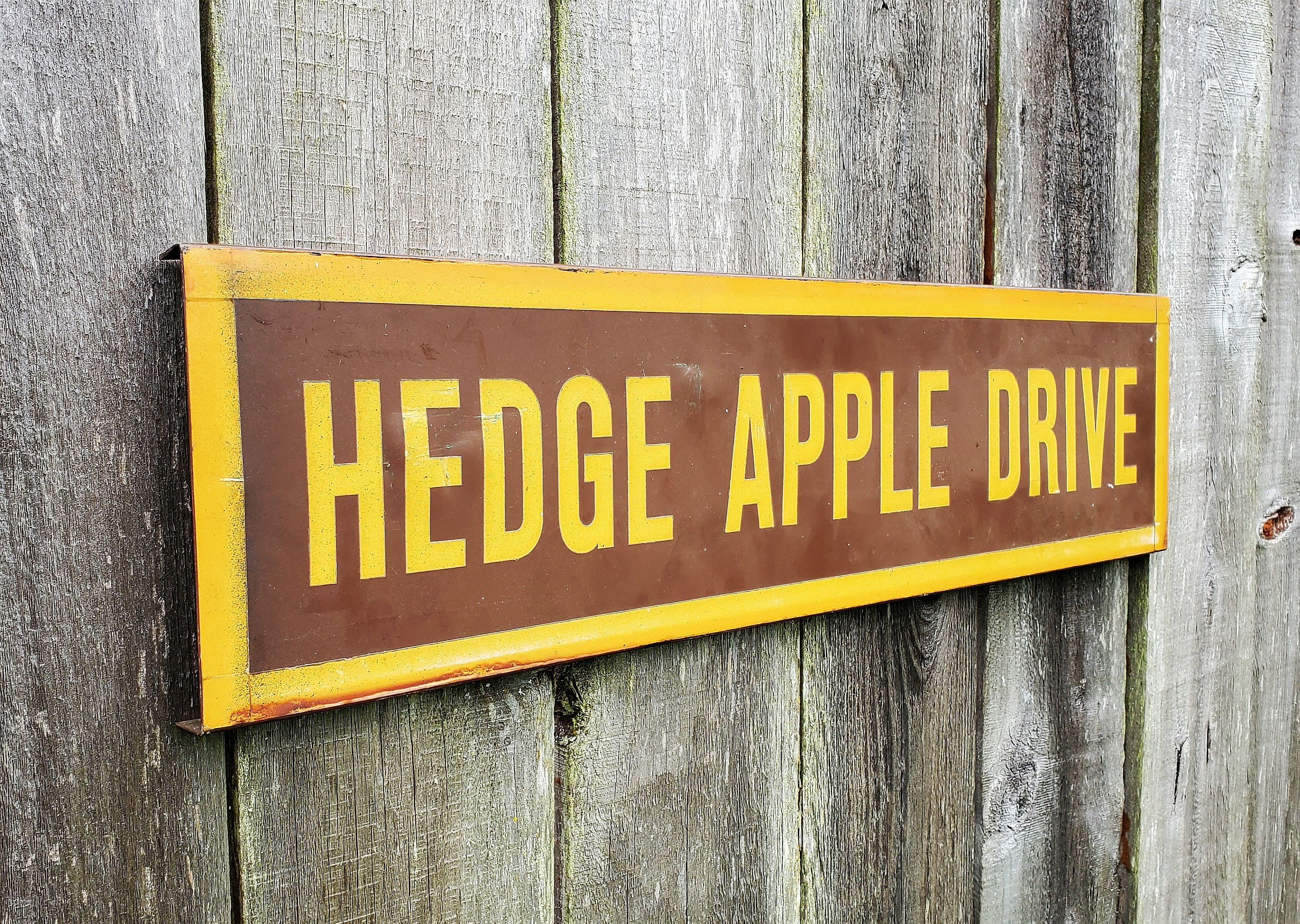 Vintage Hedge Apple Drive Metal Apple Orchard Farm Street Sign - 24 ...