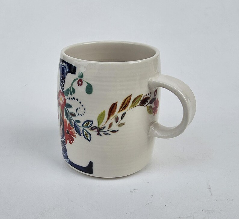 Anthropologie Starla Halfmann Petal Palette - Fancy Colorful Flowers And Leaves Design - Big Letter L Monogram - 4" image 6