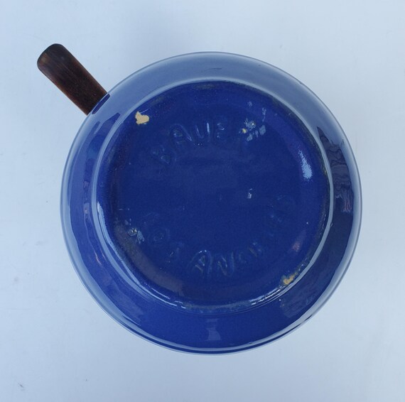 Bauer Ringware Coffee Pot - Snub Nose Design - Cobalt Blue Glaze