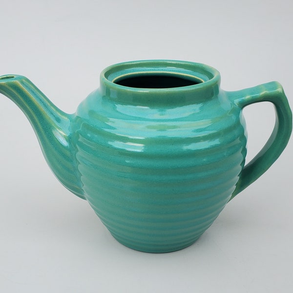 Bauer Pottery Los Angeles Green Ringware 6 Cup Tea Pot - Vintage California Dinnerware - No Lid