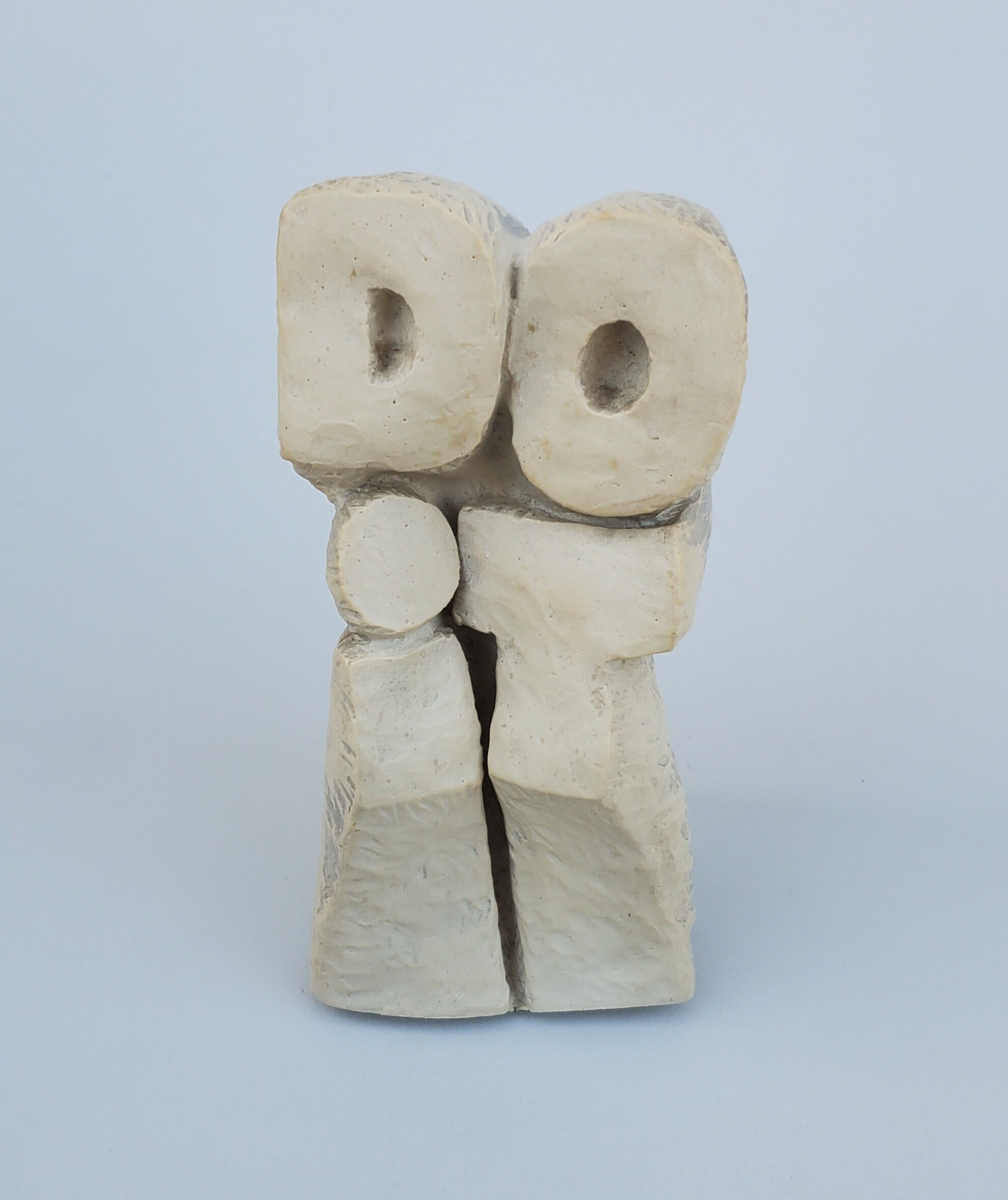Groovy 1970's Era Do It Statue - American Greetings Faux Carved Stone Table Top Sculpture - Dated 1972 - 6"