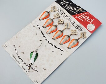 Vintage Wonder Lures Store Display Card Stee Lee Steelhead and Salmon Lures  Acme Tackle Company Providence Rhode Island 7 Lures -  Sweden