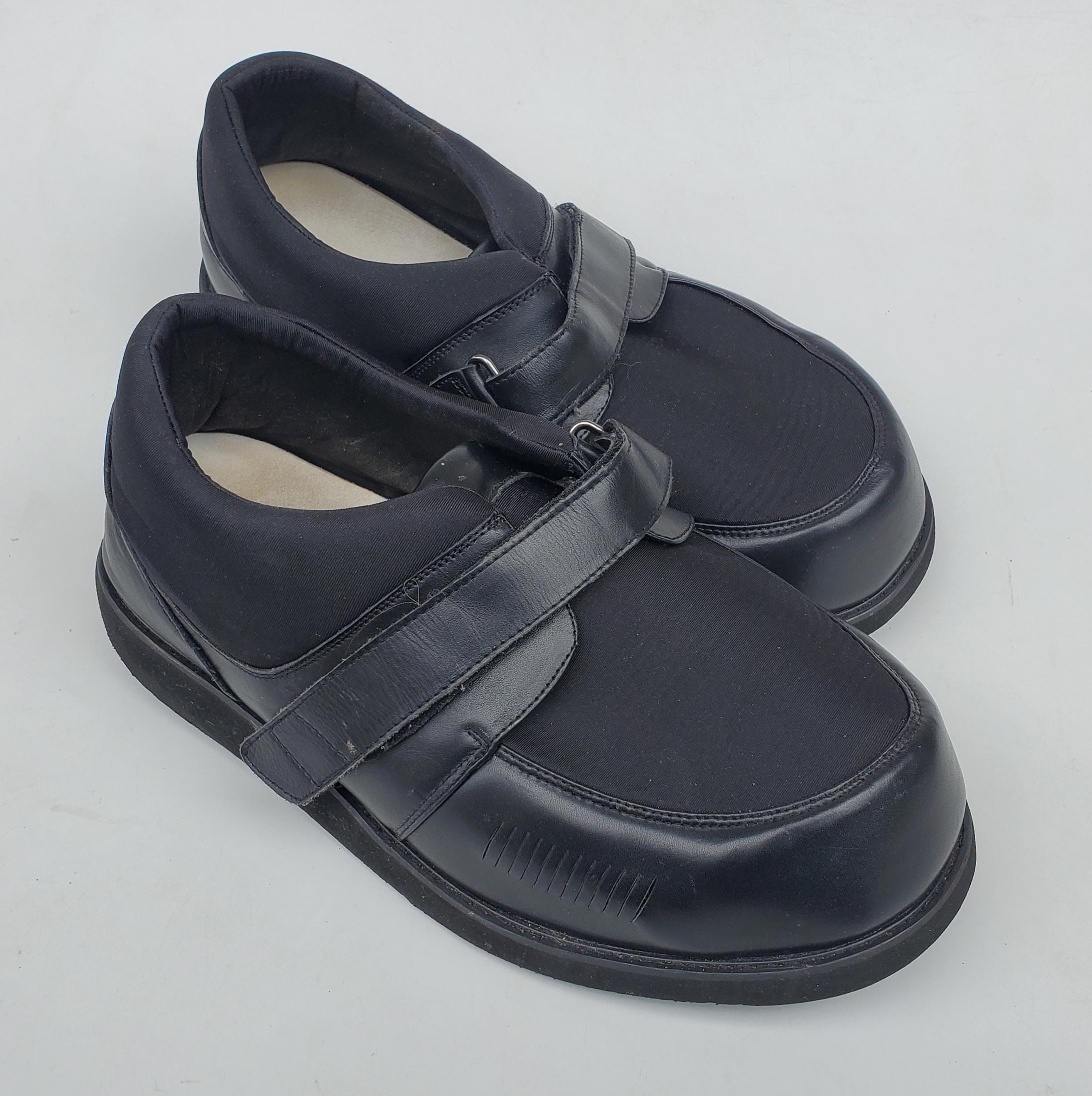 Dr. Scholl\'s Mens Shoes Black Dyna Step Strap Leather Sneakers 13 Wide 2005 Vtg 71fRyYnx7pL._AC_UY900_.jpg main image 3
