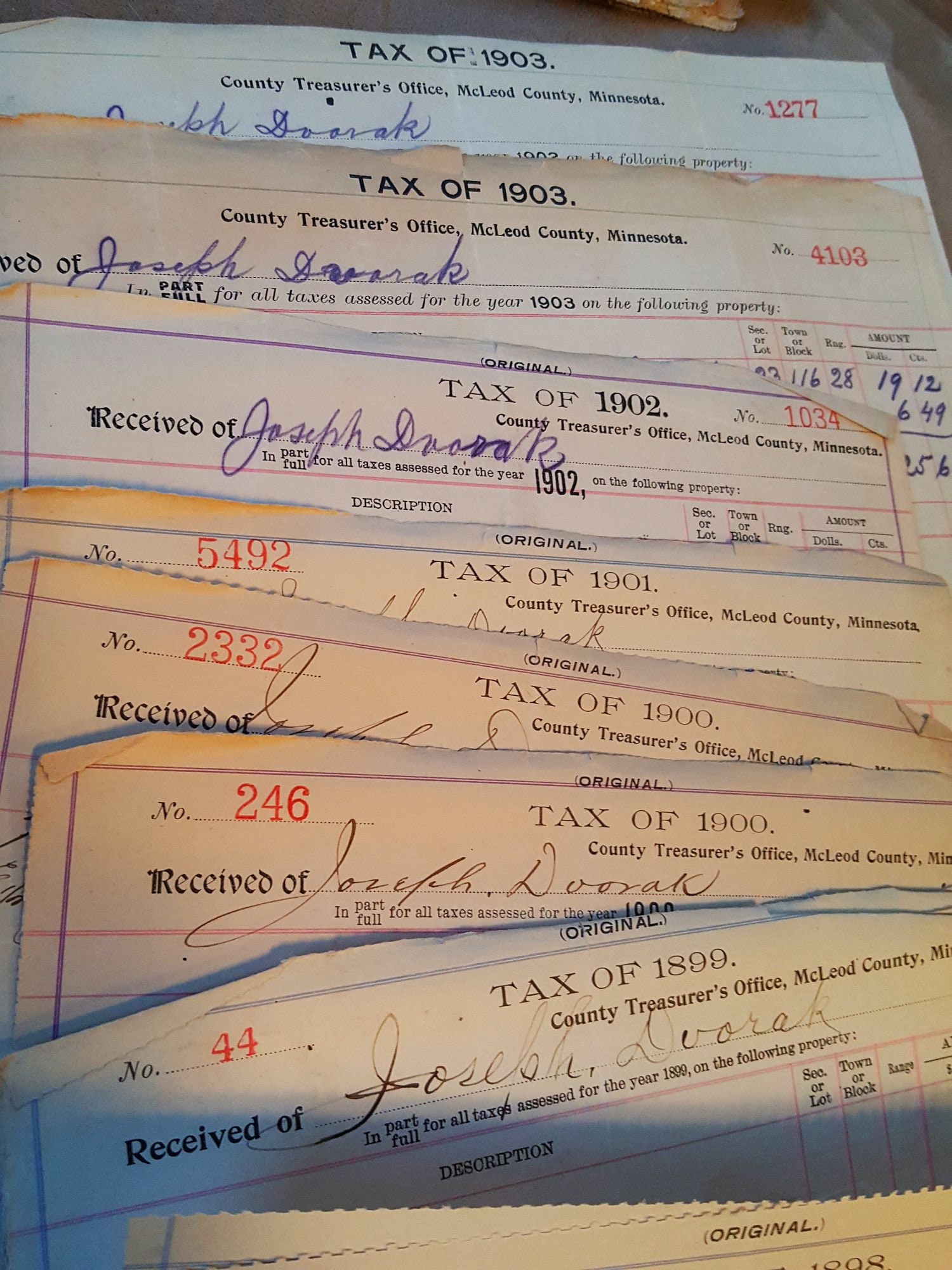 Mcleod County Minnesota Treasurers Office Tax Receipts From Etsy