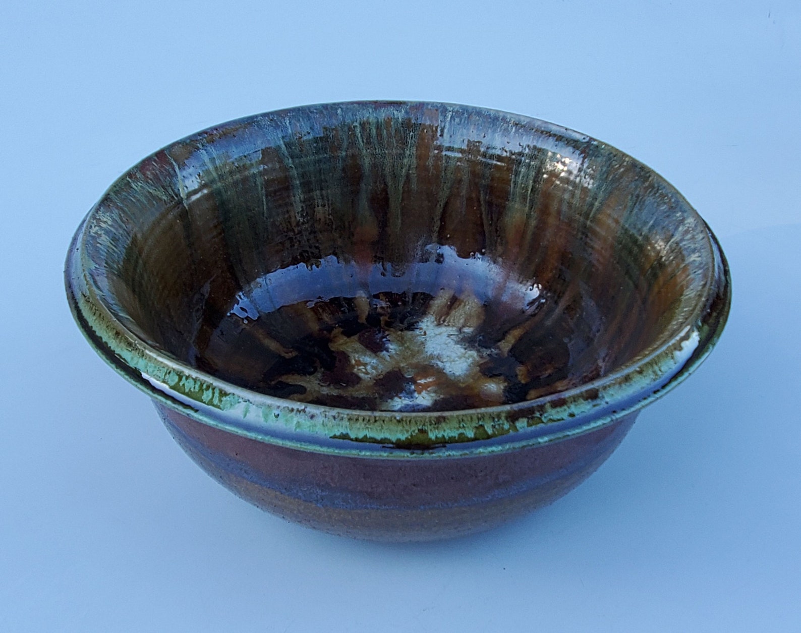 Boise Clay Works Studio Pottery Bowl Unique Drip Glaze Etsy