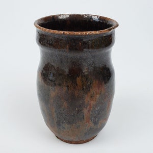 Betty and Nelson Mears Tenmoku Brown Drip Glaze Studio Pottery Vase ...