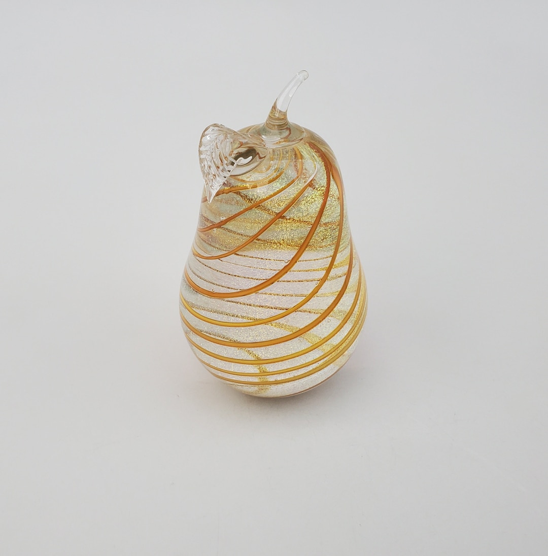 Glass Eye Studio Seattle Art Glass Gold Aventurine Glass Paperweight