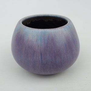 Fulper Art Pottery Vase - Purple Wistaria Glaze With Blue Highlights - Flemington New Jersey Art Pottery - Arts And Crafts Era - 4.25&quot;