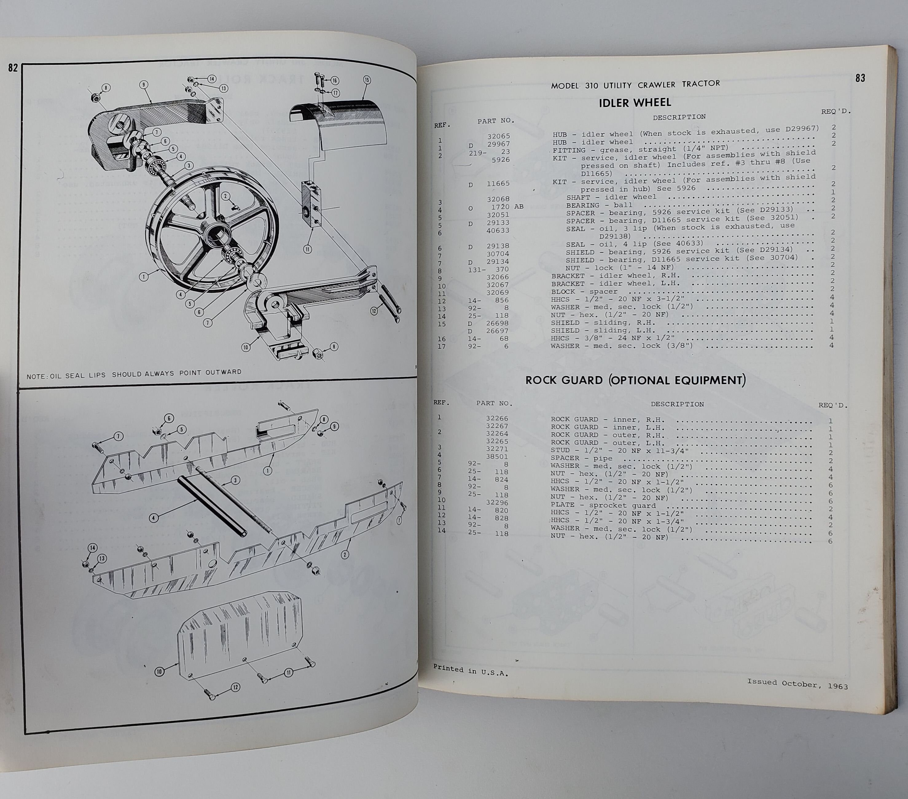 つよしページ 1963 Case Model 310 Utility Crawler Tractor Parts List