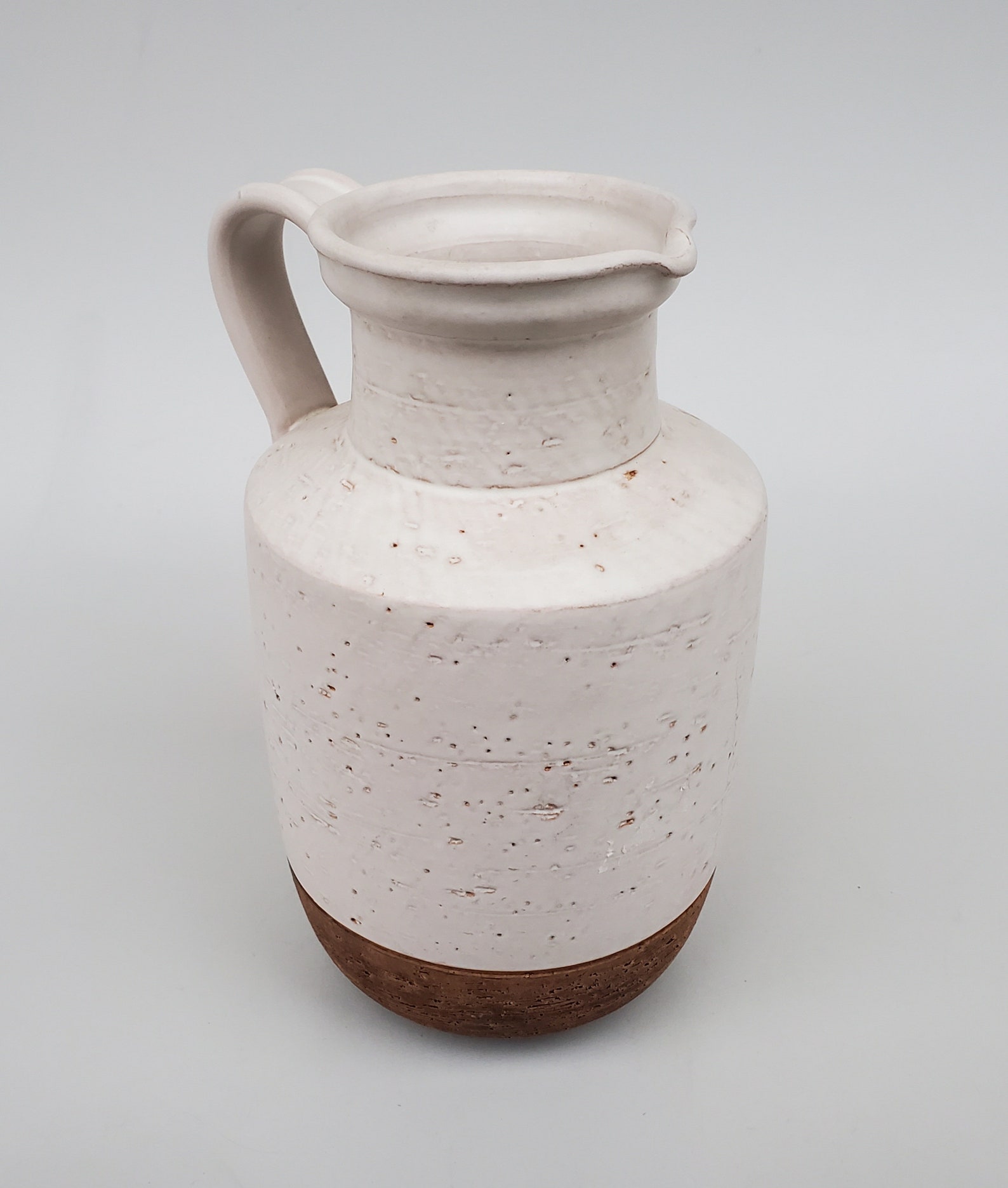 Vintage Italian Art Pottery Pitcher - Carved Mid Century Style Carved ...