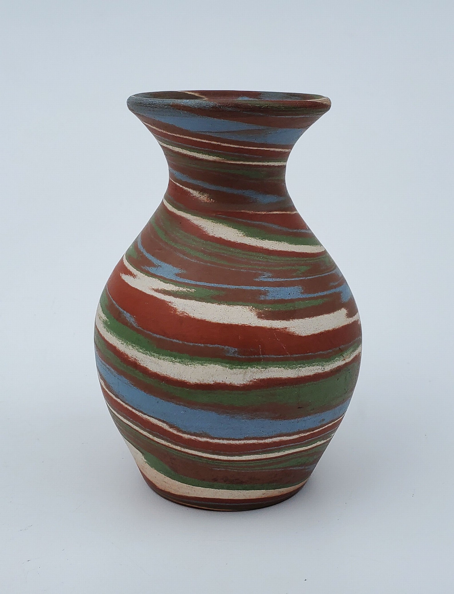 Desert Sand Pottery Ferrell Evans Signed Swirl Pottery Vase Etsy