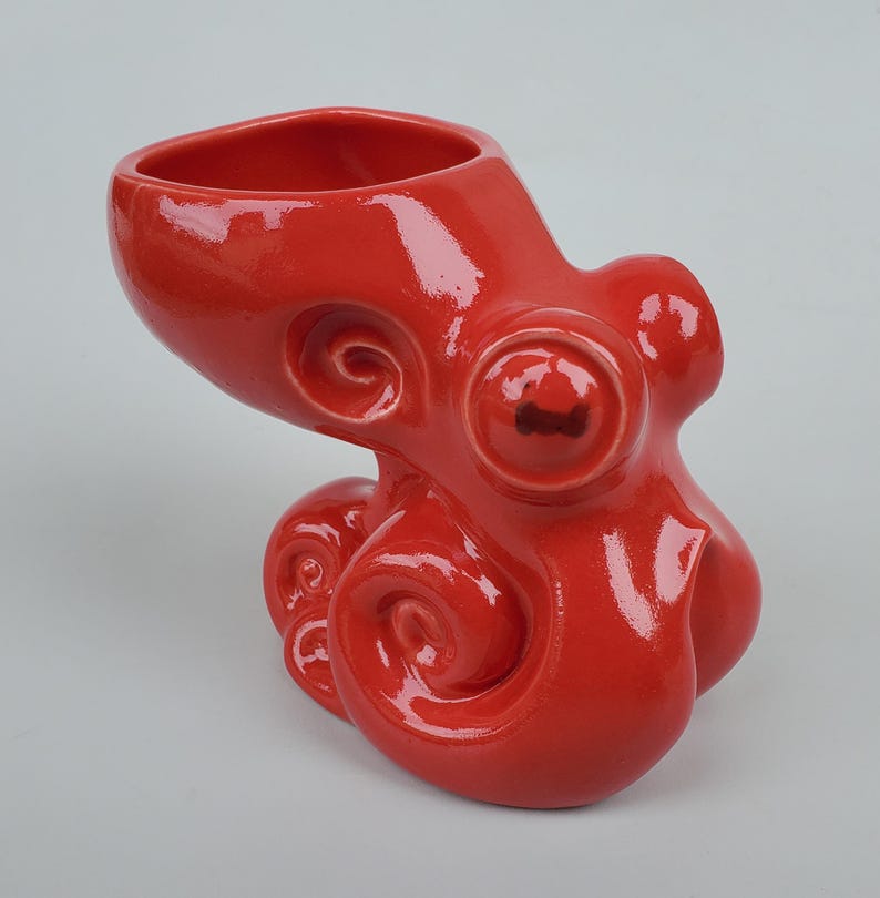 Vantiki Octo Mug Port Red Octopus Tiki Jug Limited Edition 1 of 50