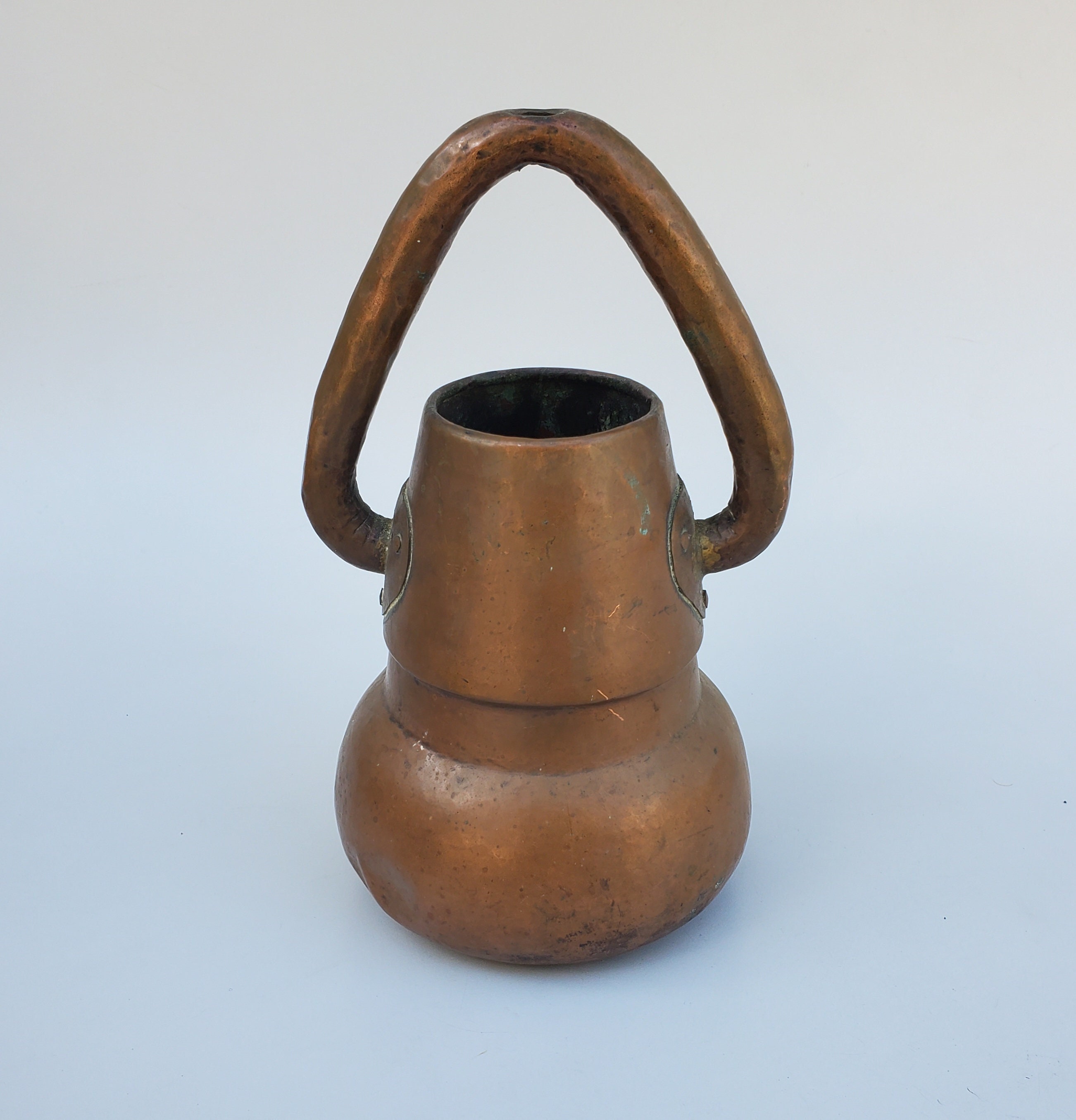 銅板を巻いたならし棒 古道具 アンティーク インテリア オブジェ Stickley Brothers Arts and Crafts Era Hammered Copper Lamp Base