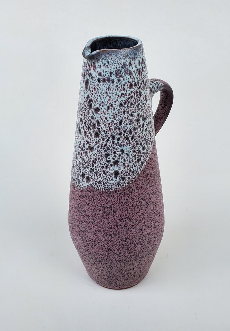 Vintage Raspberry Ceramic Pitcher Vintage Topferei Romhild Gramann Studio East German Fat Lava Pottery ...