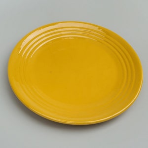 Bauer Art Pottery Vintage Yellow Ringware Large Chop Plate - Early California Dinnerware - 1930&#39;s Era - 12.5&quot;