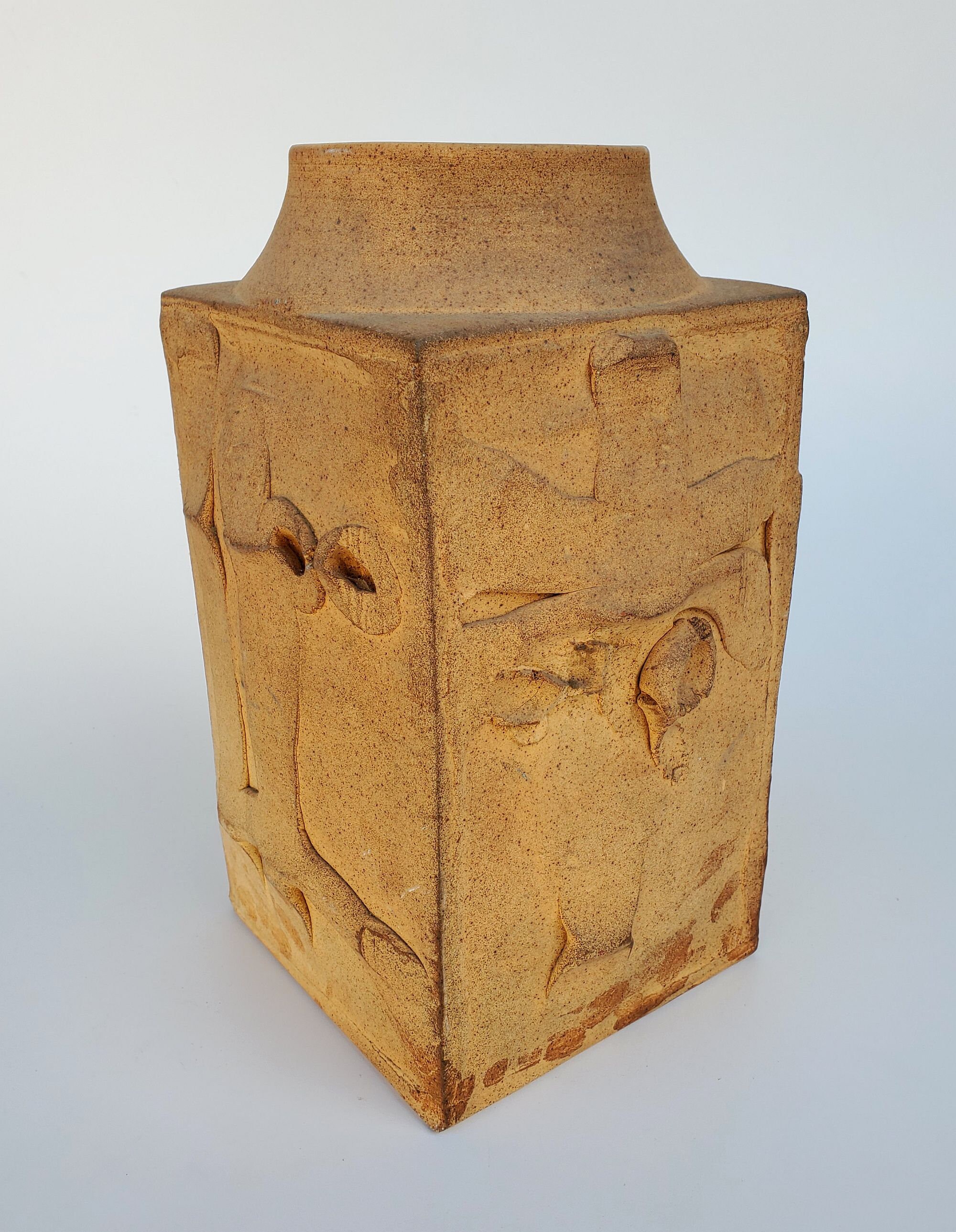 ARCHITECTURAL POTTERY② Larry Calhoun MFA Ohio Studio Pottery Large Brutalist Slab Built
