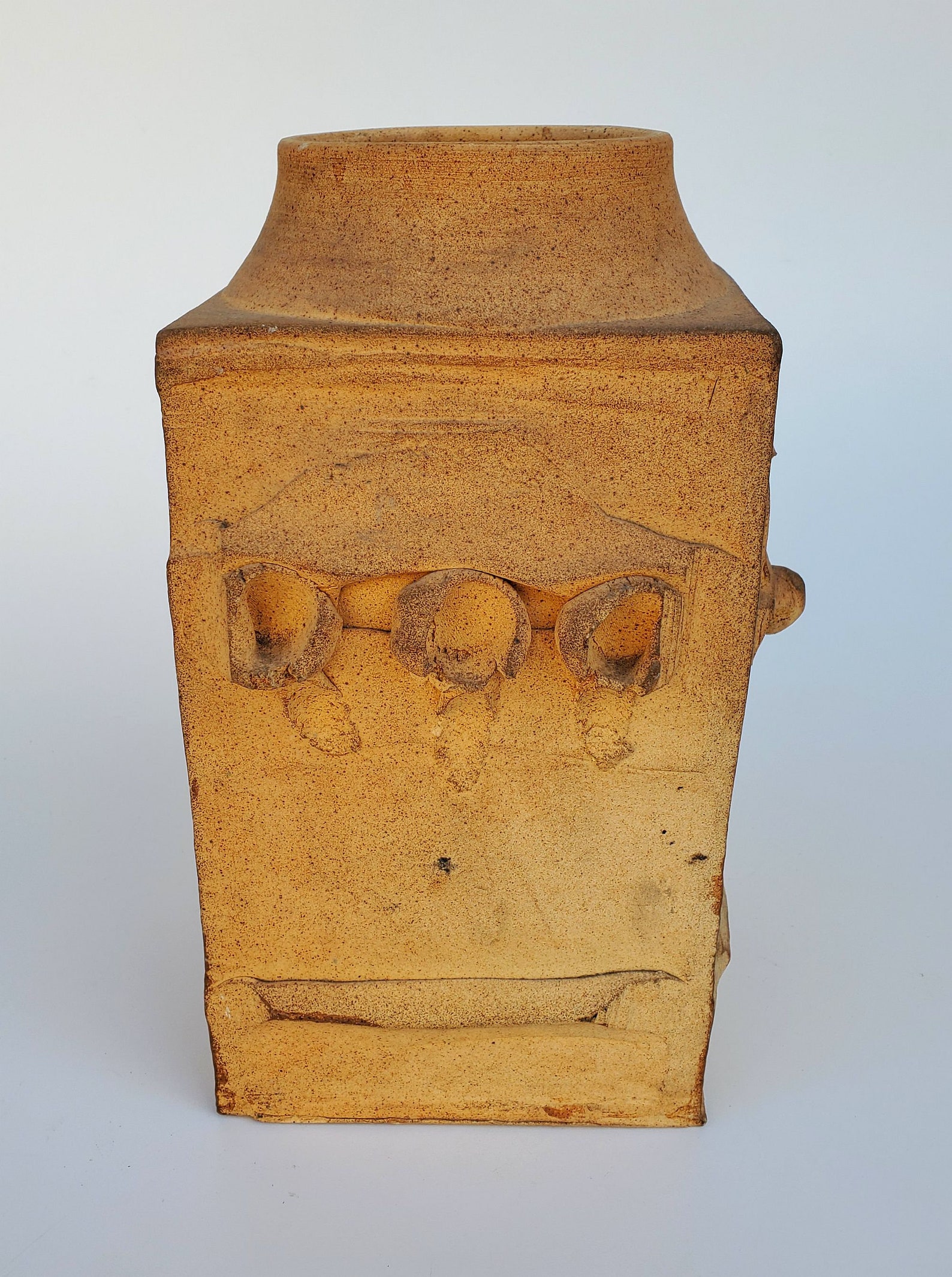 Larry Calhoun Larry Calhoun MFA Ohio Studio Pottery Large Brutalist Slab Built ...