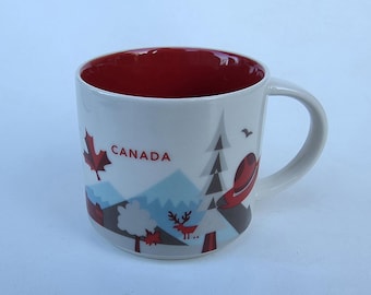 Starbucks Collector Coffee Cup - Canada - You Are Here Series Collectible Coffee Mug - Maple Leaf - Centre Block Design - 14 oz