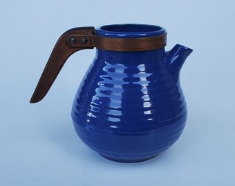 Bauer Ringware Coffee Pot - Snub Nose Design - Cobalt Blue Glaze