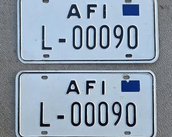 Vintage Foreign AFI License Plate Set - US Allied Forces Issued in